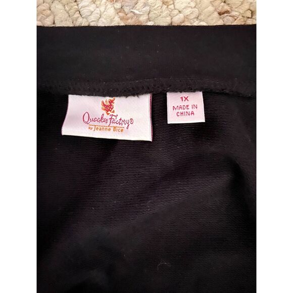 QUACKER FACTORY Sequin Swirl Terry Bomber Jacket-1X Black - Picture 10 of 11